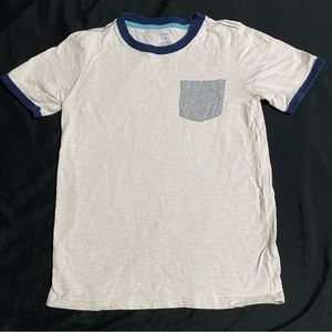 Carter’s Boy Cream Off White with Navy Graphic Short Sleeve Tee T-Shirt Size 8